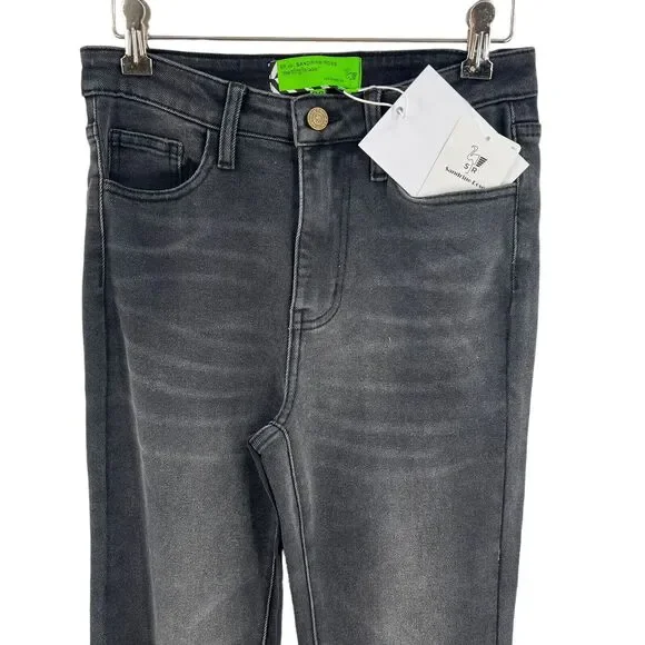 Sandrine Rose x Free People Black Flare Leg Distressed‎ Jeans 26 New - Picture 3 of 8